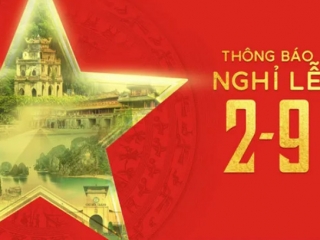 Vietnam’ National Day holiday from friday 1 of September 2023 to monday, 4 of September 2023.